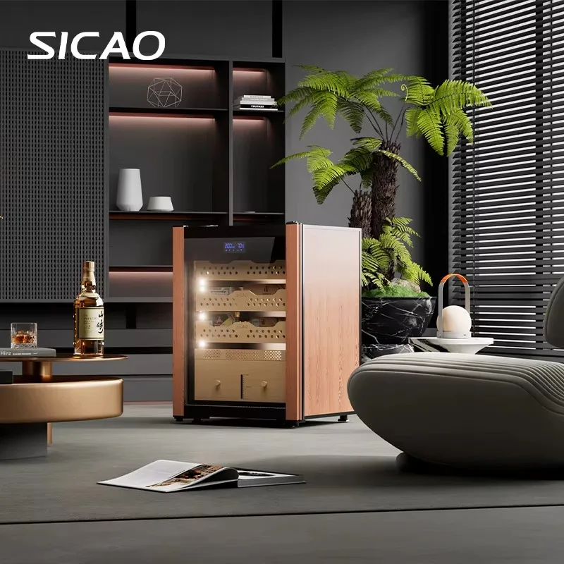 Small Cigar Humidor Electric 137L Hold 1000 Thermoelectric 5.0-22.0℃  Spanish Cedar Wood  Mini Cigar Cooler Cabinet