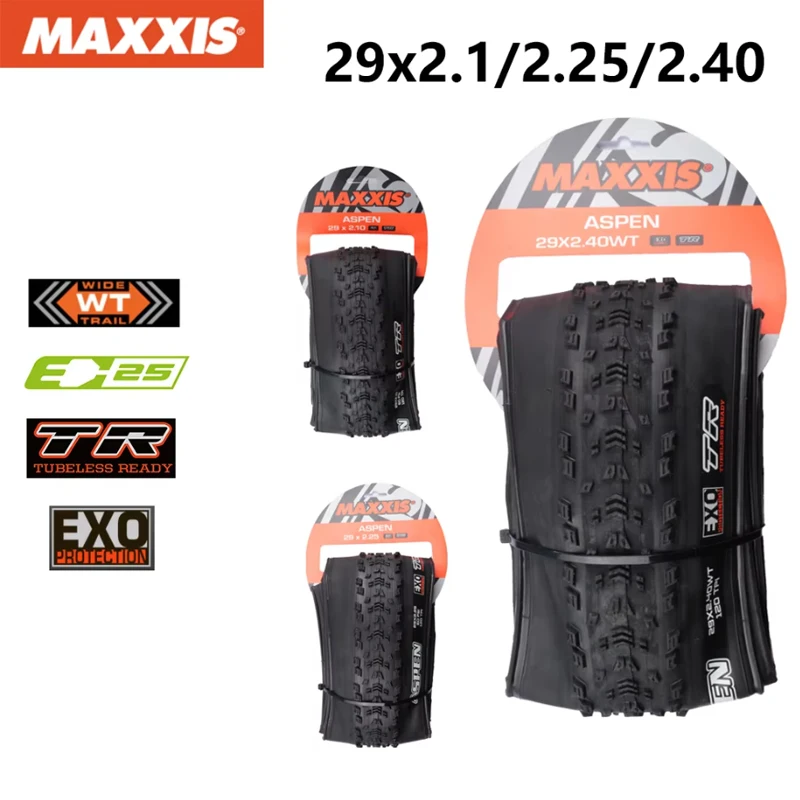 MAXXIS ASPEN Original XC neumáticos para bicicleta todoterreno neumáticos de vacío para bicicleta de montaña neumático de bicicleta sin cámara antiperforación 29x2,1/2,25/2,4(WT)