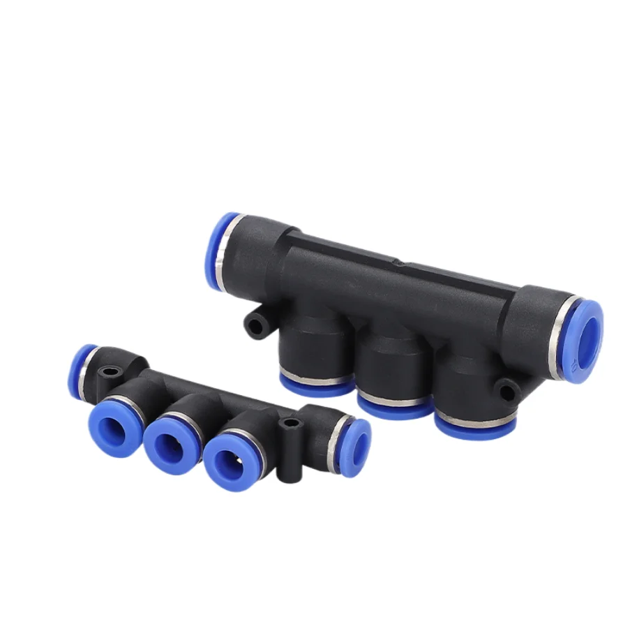 

5pcs Pneumatic air pipe quick insert plastic five-way PK joint 4 6 8 10 12mm air compressor multi-way air distribution exhaust