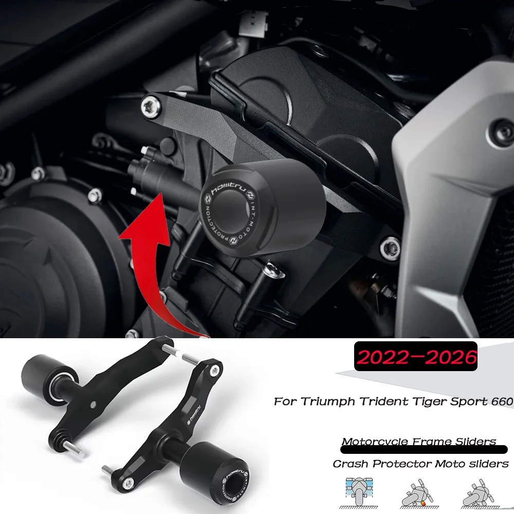 Protector de Chasis para Motocross Triumph Trident Tiger Sport 660 2022-2026, Deslizadores Anticaída para Triumph Tiger Sport 660 (2026+)