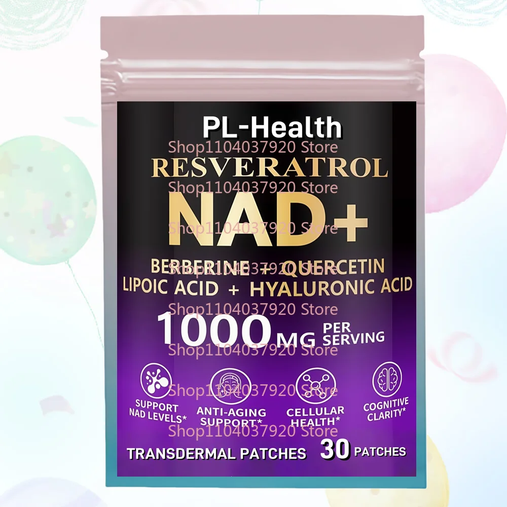 

30 Patches NAD Transdermal Patches With Resveratrol Alpha Lipoic Acid Quercetin Support Anti-Aging, Longevity, Cellular Energy