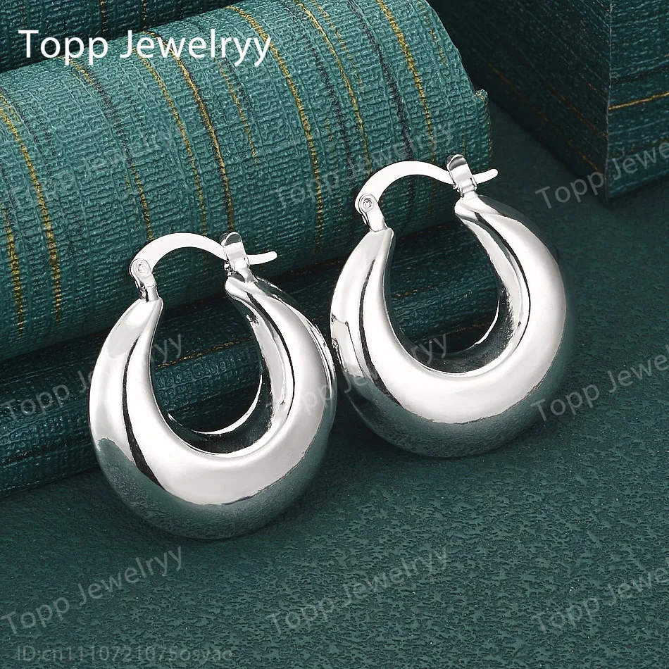 

Elegant 925 Sterling Silver Exquisite Shiny Round Ear Clips Fashion Women Wedding Gift Accessories