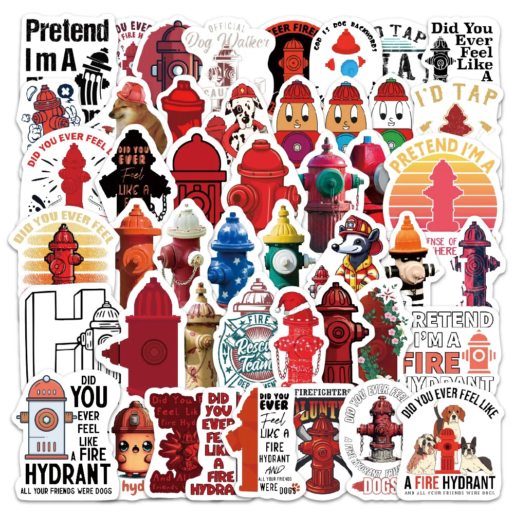

10/30/50/100PCS Fire Hydrant Cartoon Funny Meme Sticker Personalized Creative Doodle Decorative Skateboard Decal Kids Toy Gift