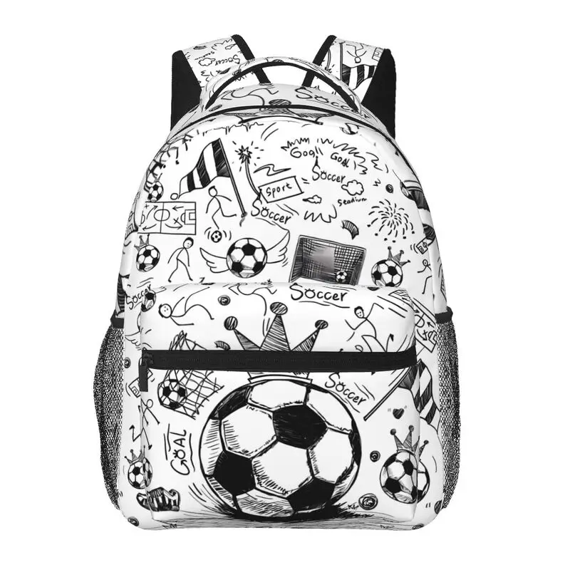 

Футбольный рюкзак 16-дюймовые футбольные школьные рюкзаки с 3D принтом, легкая студенческая сумка для книг, повседневный спортивный рюкзак, дорожная сумка