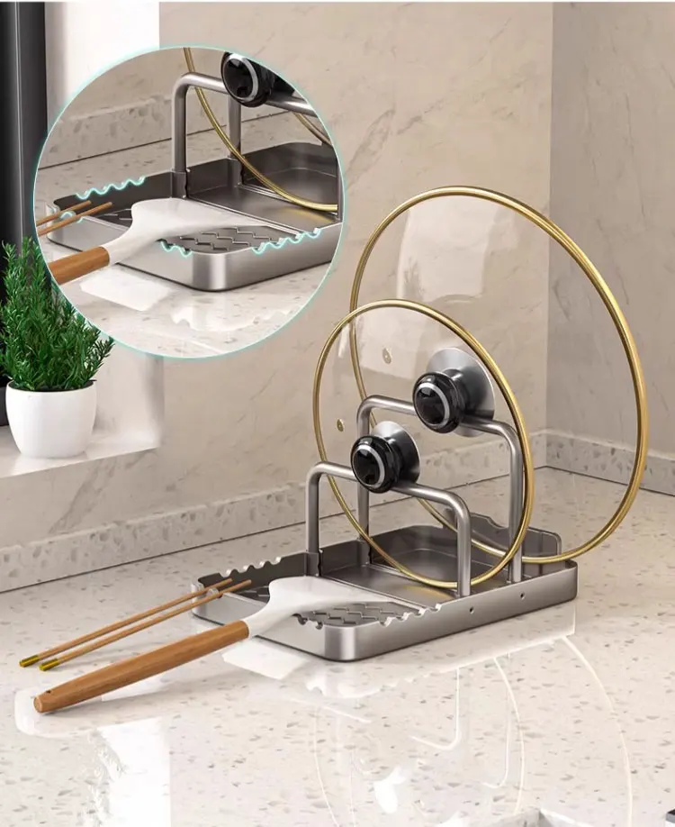 Kitchen Storage Rack for Pots, Cutting Boards, Spoons and Tableware description 3