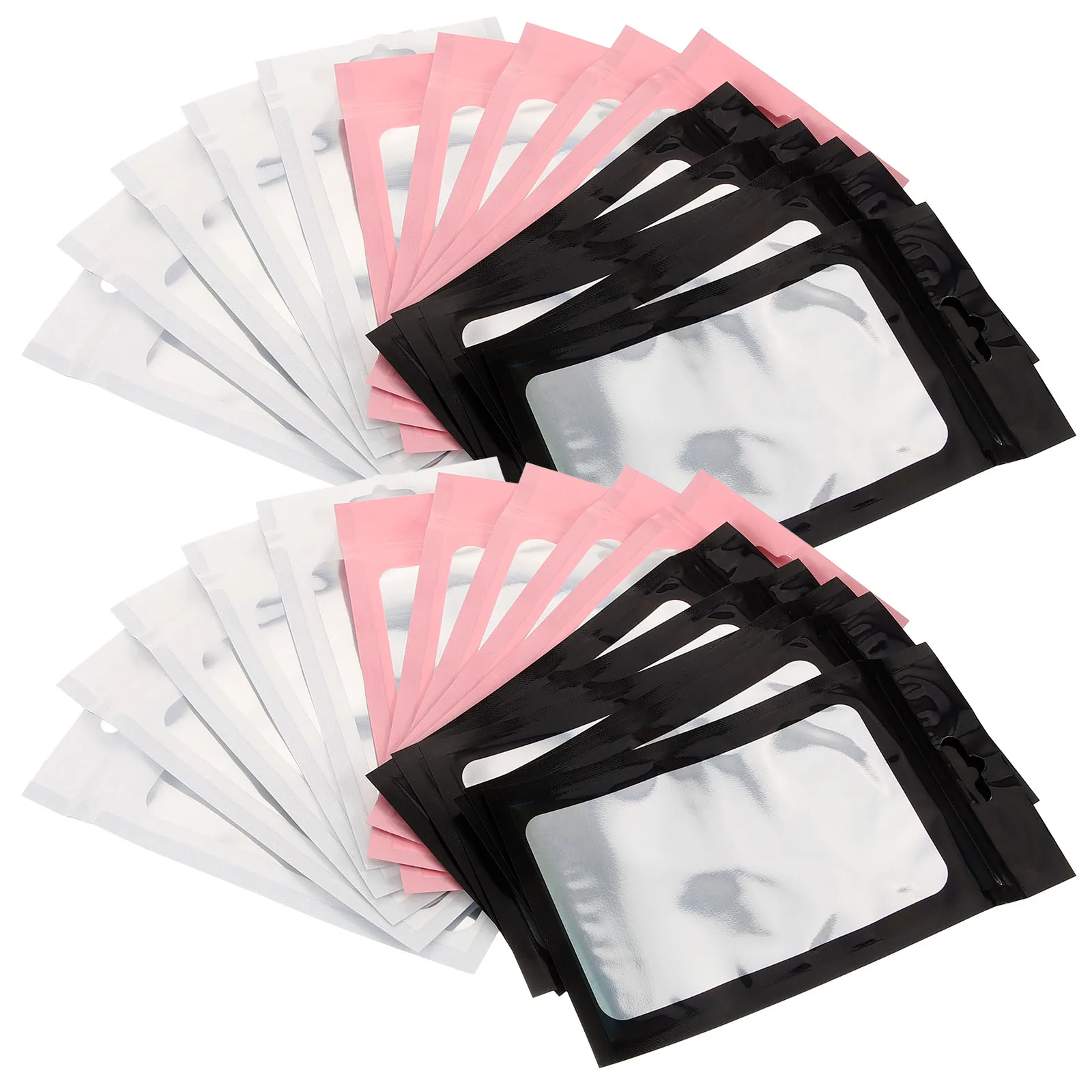 

90 Pieces Packaging Bags 9x16cm White Resealable Self Adhesive Ideal for Storage Jewelry Sweets Tea