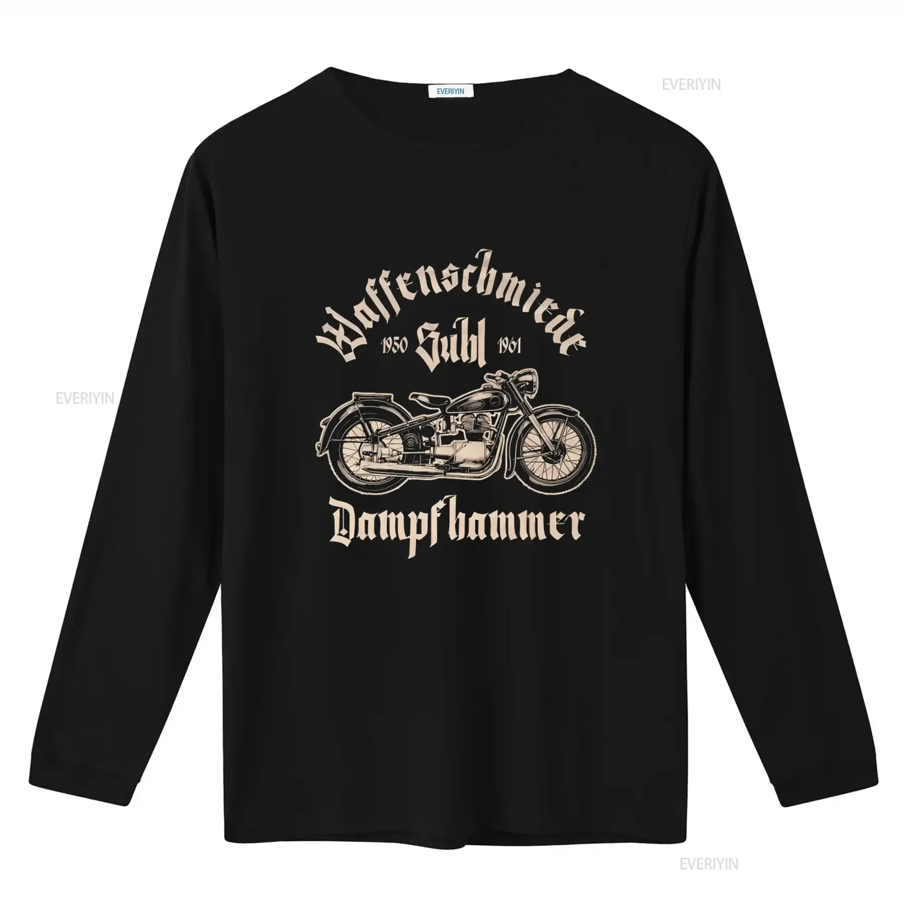 Vintage Motorcycle T Shirt Gunsmith Suhl 1950 1961 Dampfhammer Design Retro Biker Style vintage Washed Versatile homme Unisex