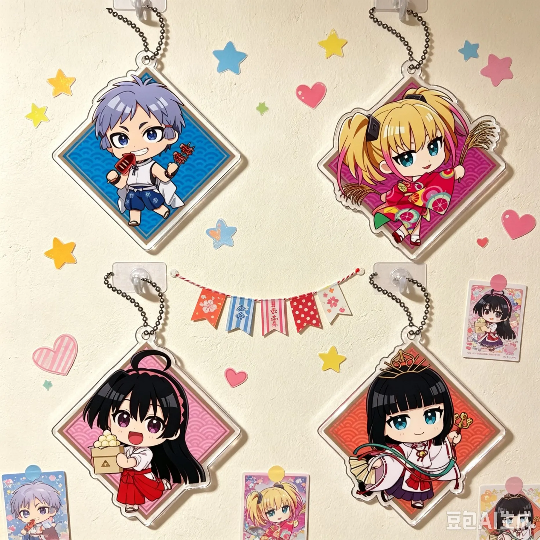 HOT 6cm Anime The Elusive Samurai Bag Acrylic KeyRing Anime Cell Phone Pendant  As A Gift For Fans Exquisite Product Keychain