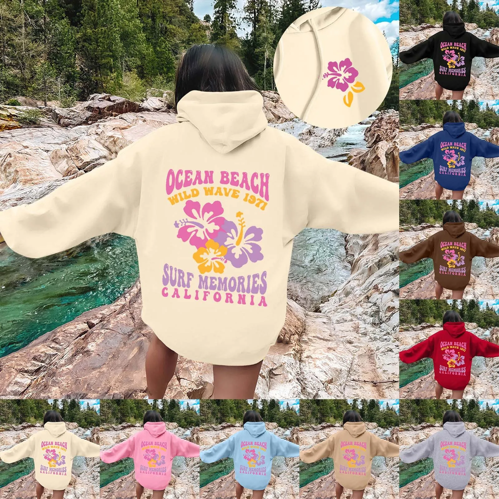 

2024 Autumn Winter Sweatshirt Women's Letter Printed Hooded Sweatshirt Long Sleeved Casual Hoodies Pullover Tops With Pocket