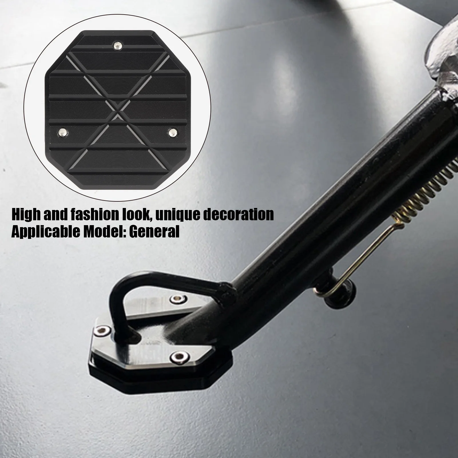 Kickstand Extender Foot Side Stand High Strength Motorcycle Side Stand Plate Pad Anodic Oxidation Coloring for Soft