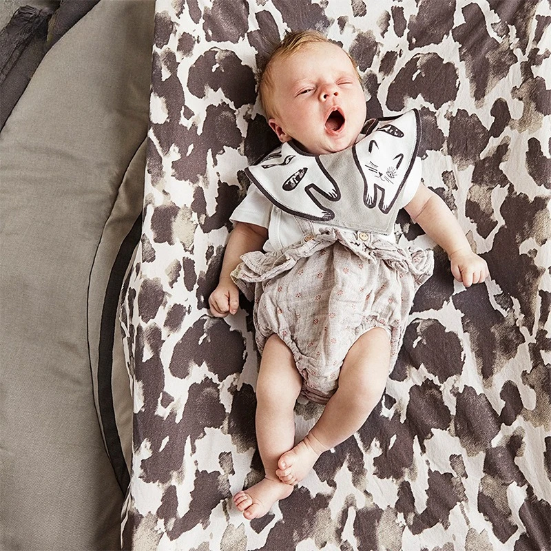 

Baby Bibs Triangle Double Cotton Bibs Cartoon Print Saliva Towel Baby Boys Girls Feeding Apron Bib