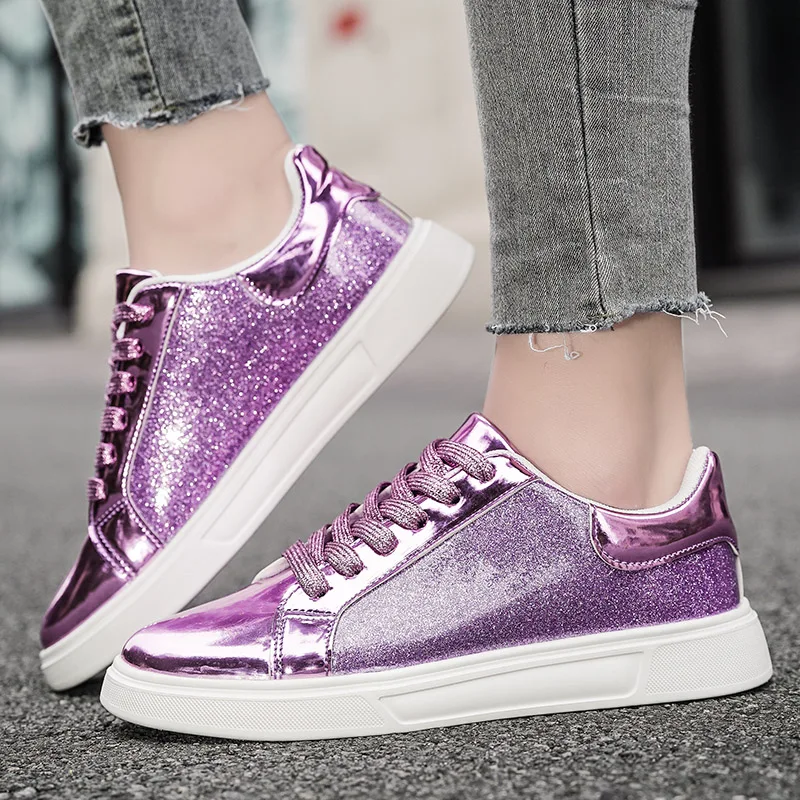 Women's Sneakers 2023 Flat Fashion Casual Sneakers Brand Luxury Women's Walking Shoes Low Sequins Women's Plus Size Shoes