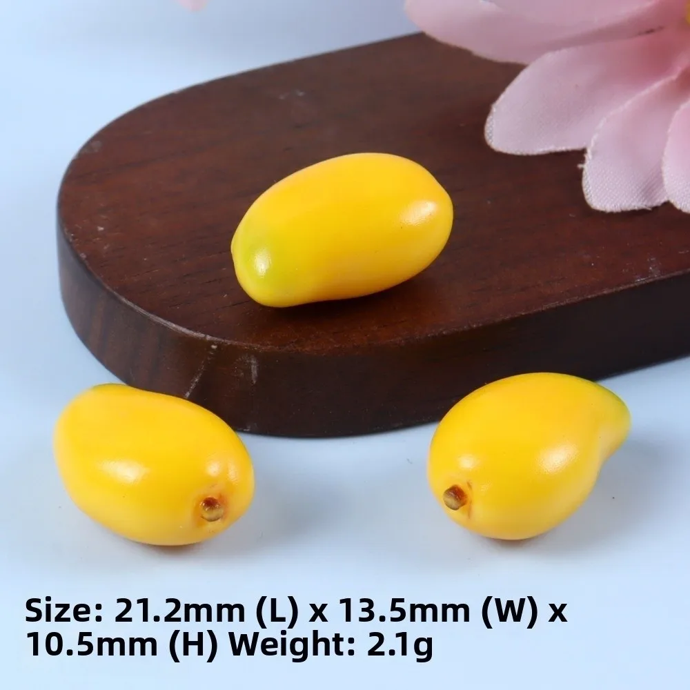 10pcs Cute Resin 3D Fruit Model 3D Shape Mango Pear DIY Dollhouse Accessory Green Red Fruit Miniature Food Dollhouse Craft
