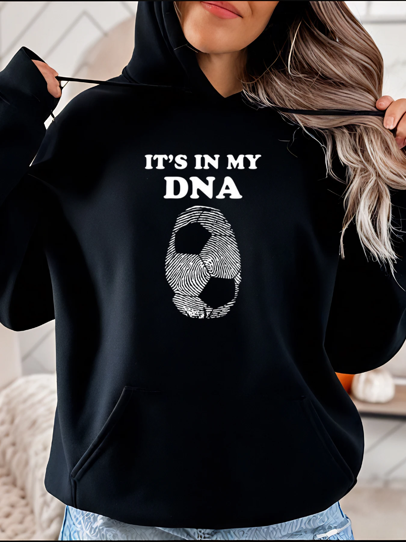 

Футбольная толстовка с капюшоном It In My DNA, пуловер с футбольным принтом, толстовка унисекс, повседневная одежда для любителей спорта 280