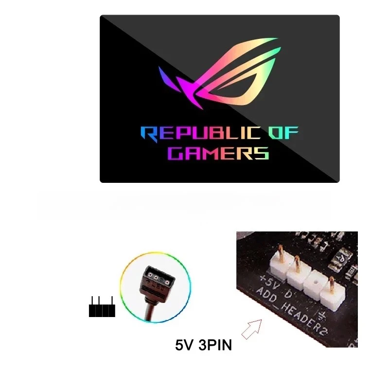 PC Case Light Board,RGB Nameplate ROG SSD Backplate Cover,Customeized Gamers Cabinet Light Panel AURA SYNC