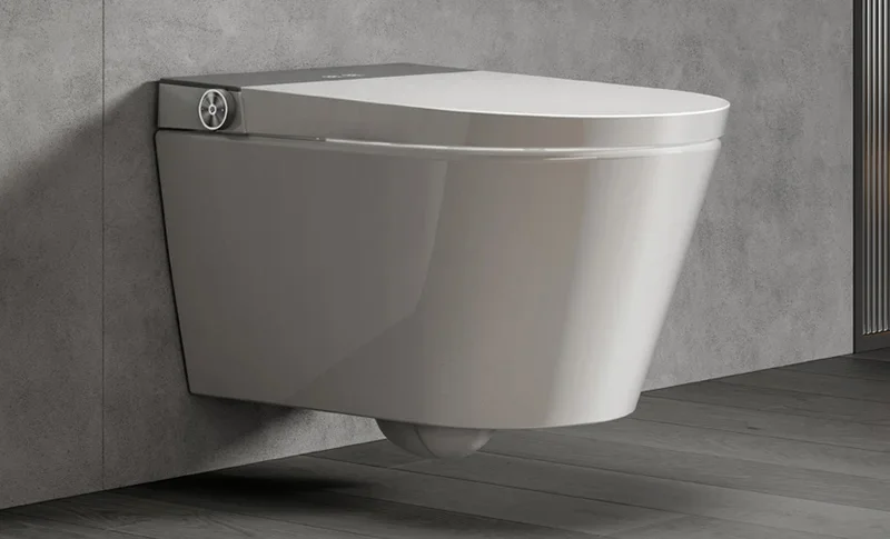 

z Wall Hung Mounted Smart Toilet External Remote Button ECO Flush Siphon Flushing Toilet Wiht Concealed Toilet Tank