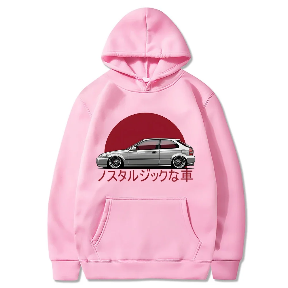 2024 Men Nostalgic Car Hoodie Jdm Comic Printing Tracksuit Mens Sweatshirt Female Japanese Streetwear Pullover