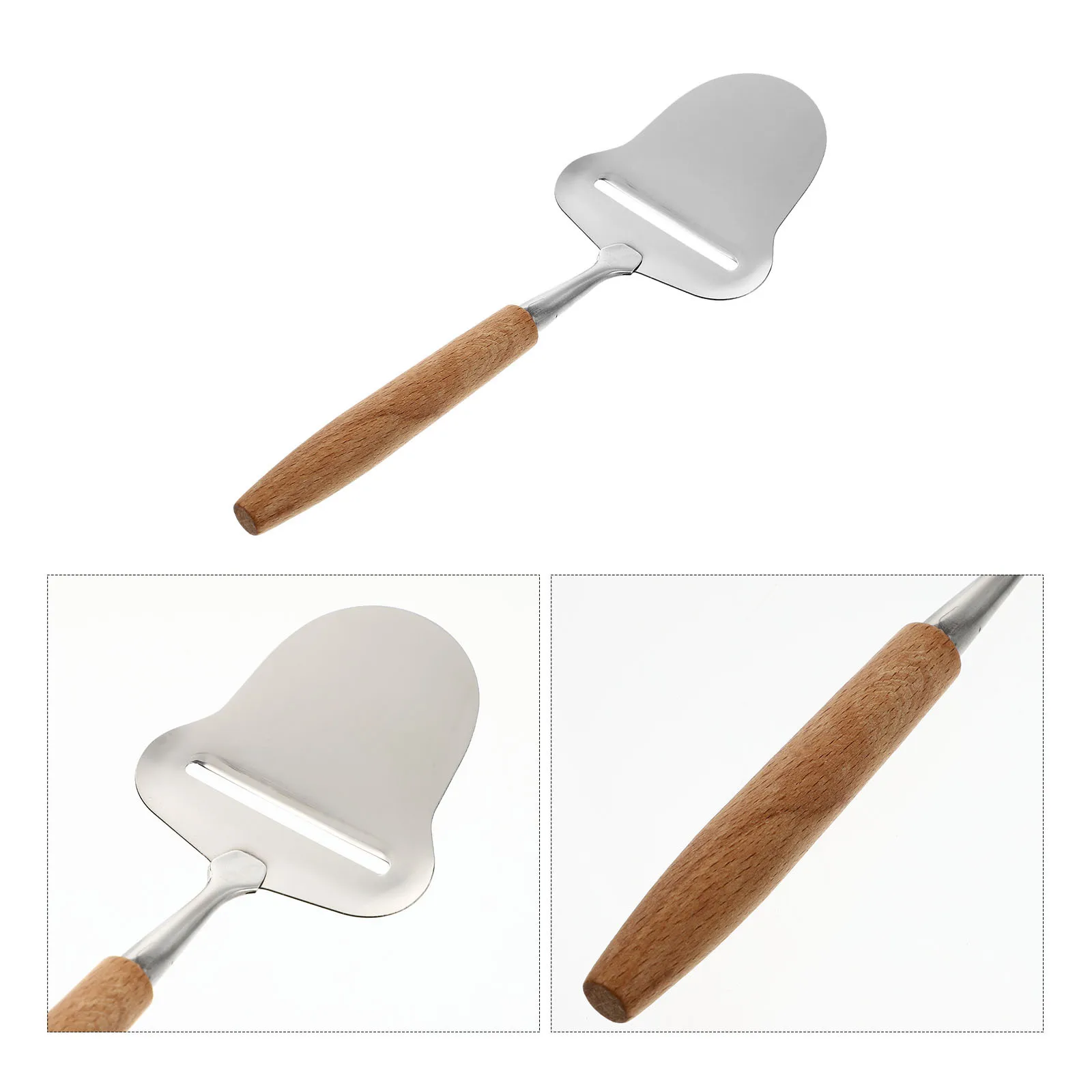 

1pc Stainless Steel Cheese Slicer Wood Handle Khaki Butter Bread Cutter Kitchen Tool Domestic Cheese Cutting Supply For