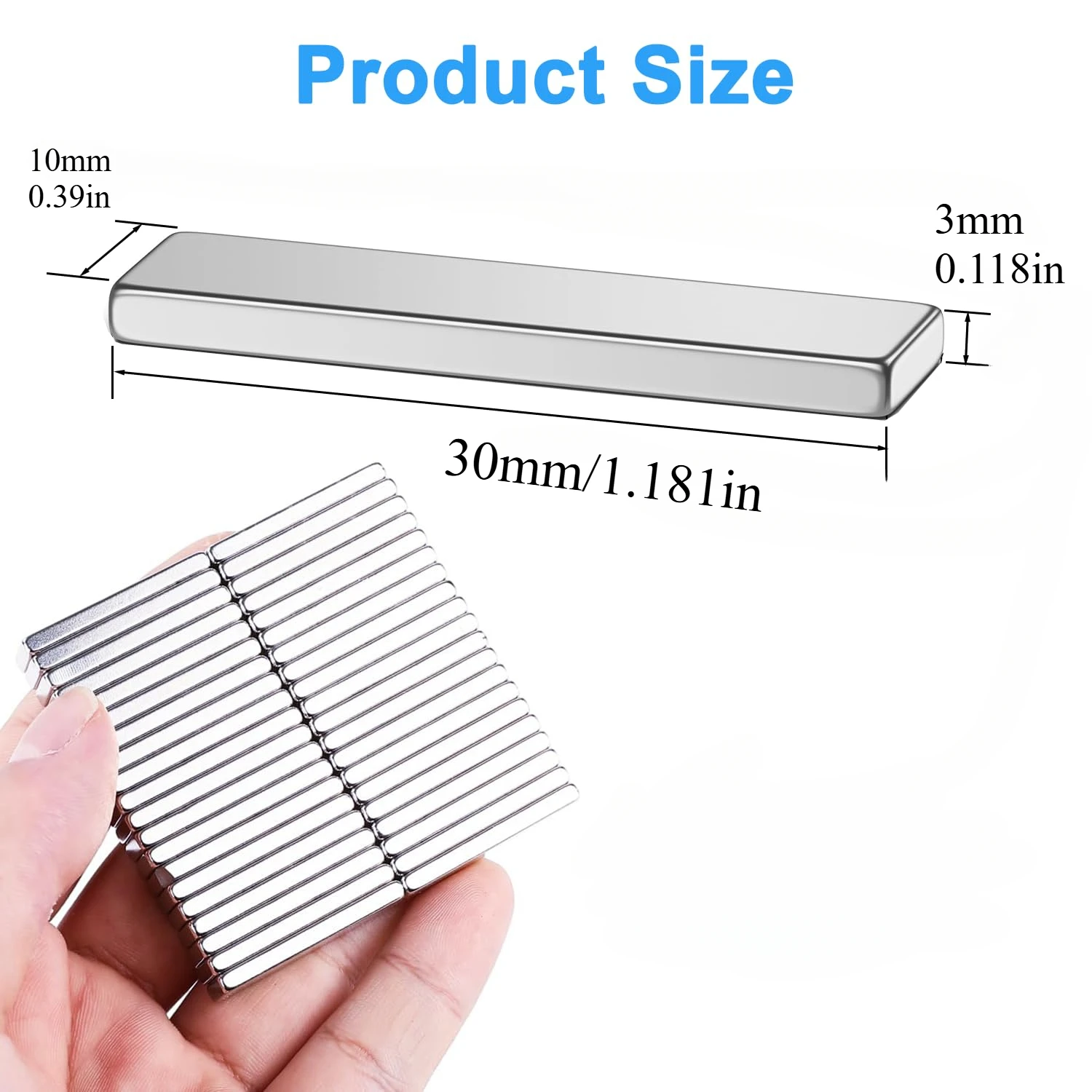 30x10x3/40x10x3/50x10x3mm rechteckige Magnete in verschiedenen Ausführungen, geeignet für Lagerhallen, Büros und Dekorationen. – Detail 2
