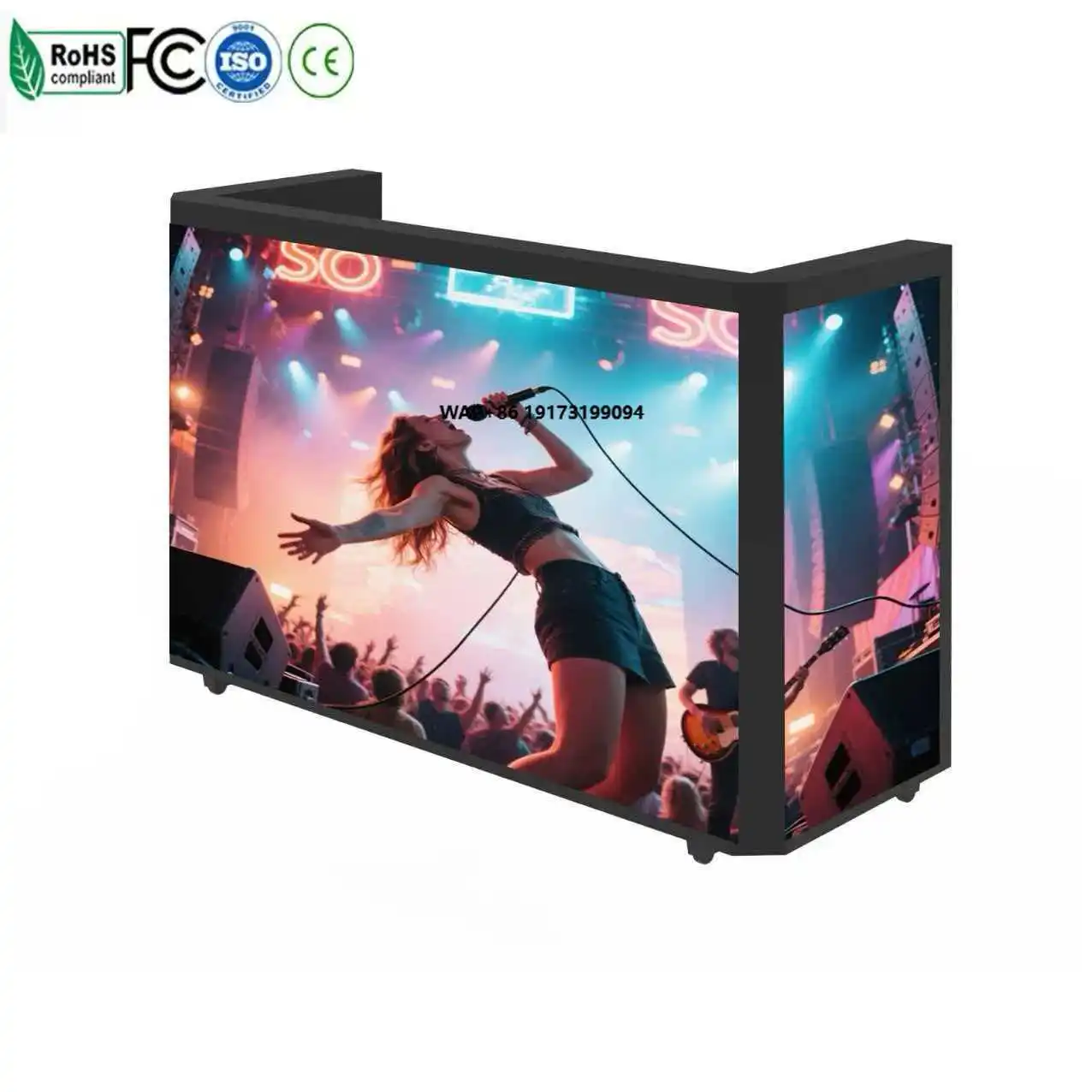 Source Factory P2.5 Front Desk Advertising High-Definition Full-Color LED Display for Shopping Mall Creative Bar Counter 800cd