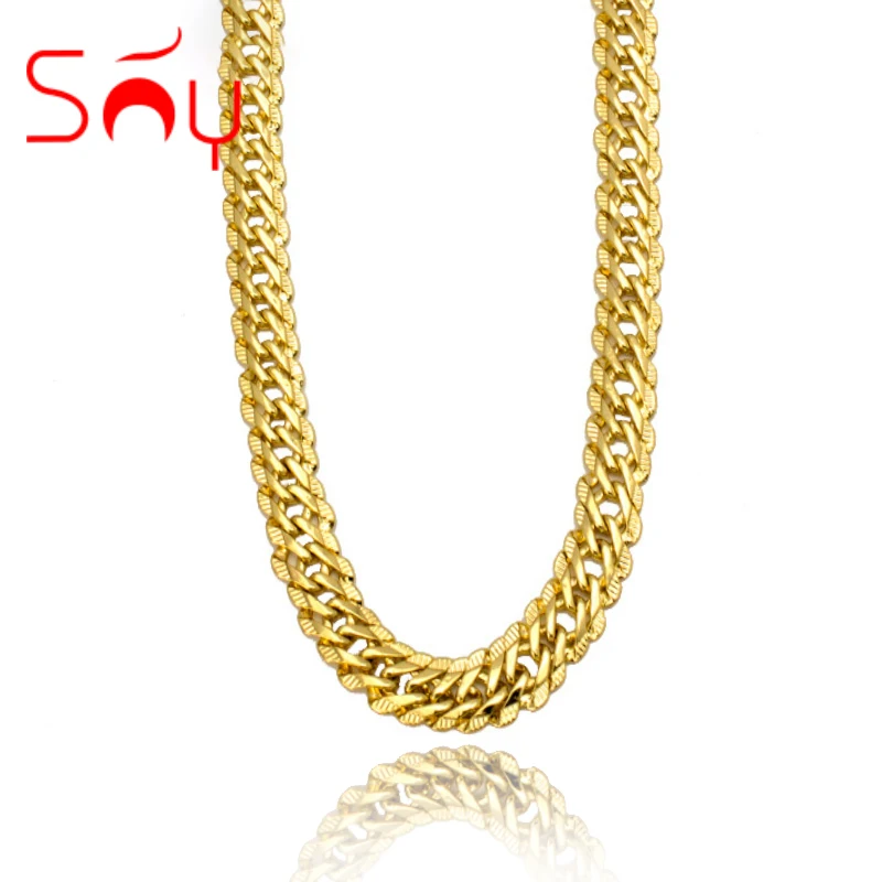 Sunny Jewelry Fashion New Copper Necklace Link Chains Gold Plated High Quality For Women Man Italy 750 For Daily Wear Gift