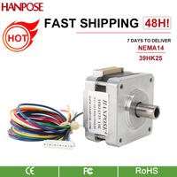 HANPOSE 1pcs Nema16 Hollow axis Stepper Motor  0.7A 0.2N.m 39HK25   for CNC 3D Printing Stepper Motor NEMA16