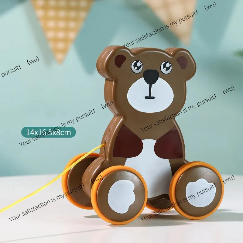Animal Pull Along Toy for Toddlers, Baby Walking Toy with Pull String, Musical Light Up Activity Walker Cart