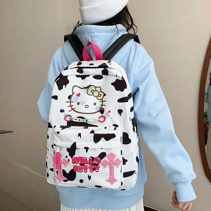 Women\'s Backpack Hello Kitty Print Fashion Travel Bag Girls Large Capacity Laptop Backpack Junior High School Girls Study School