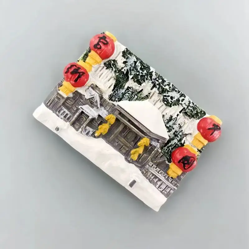 Puntos escénicos de Harbin, turismo del pueblo de nieve de China, creatividad conmemorativa, pintura tridimensional hecha a mano, refrigerador magnético