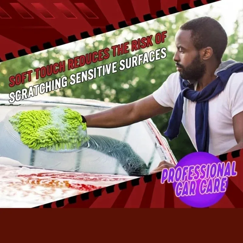 Car Cleaning Microfiber 2-piece Set - Scratch Free and Lint Free High-quality Lint Microfiber Car Wash Gloves Green 2026