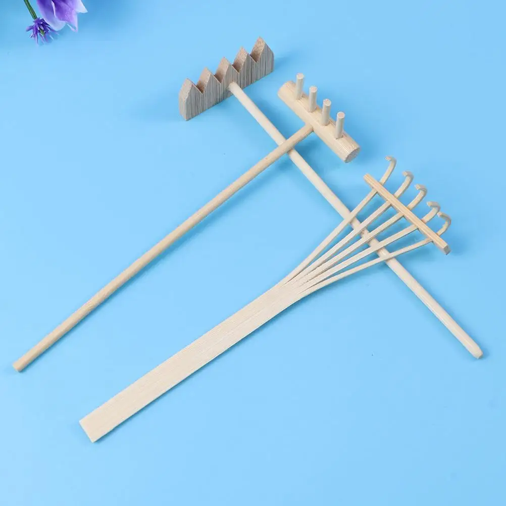 6pcs Mini Bamboo Rake Zen Garden Tool Sandbox Accessories Meditation Decoration Sand Table Toy Play Sand Tools Beach Pool Water