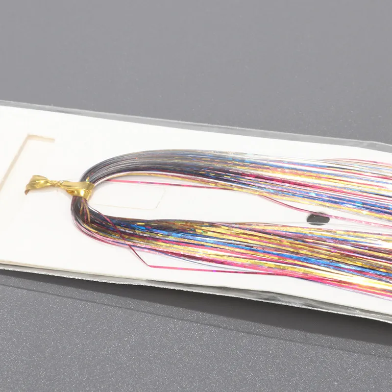 1Pc Shiny Sparkle Hair Tinsel Kit Rainbow Women Colorful Glitter Bling Hair Extension for Braiding Headdress Hair Braiding Tools