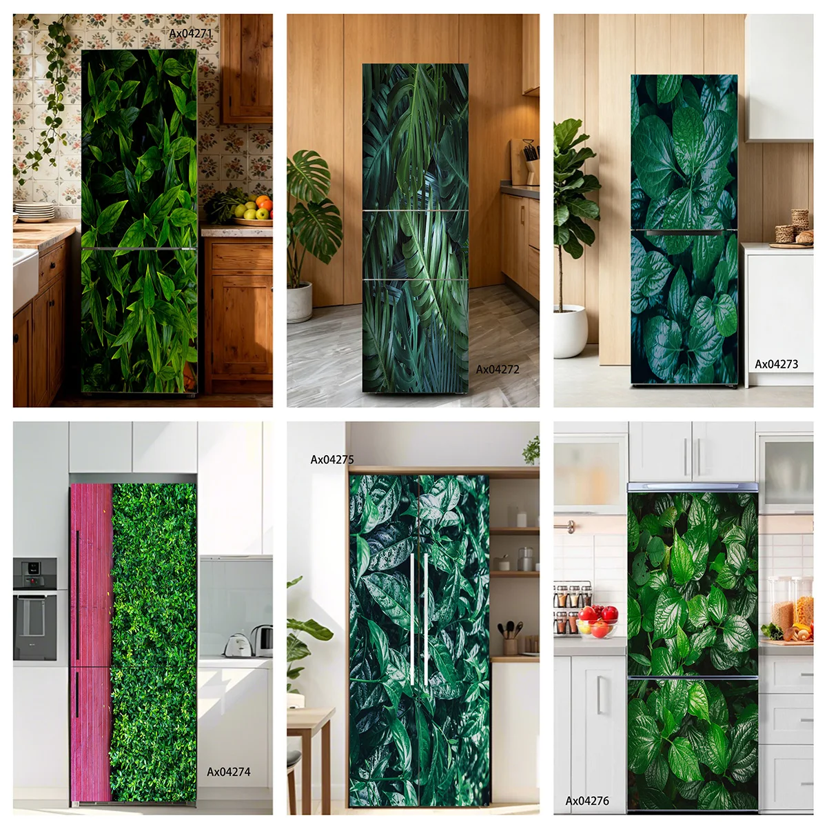 Tropical Green Palm Banana Leaf Self Adhesive Wallpaper Fridge Sticker Aesthetic Decor for Cabinet