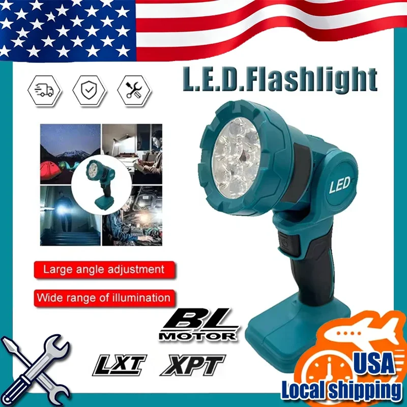

Fit Makita Cordless LED Work Light Rechargeable Flashlight 18V Battery Power Tools Indoor Outdoors Night Searchlight Tool