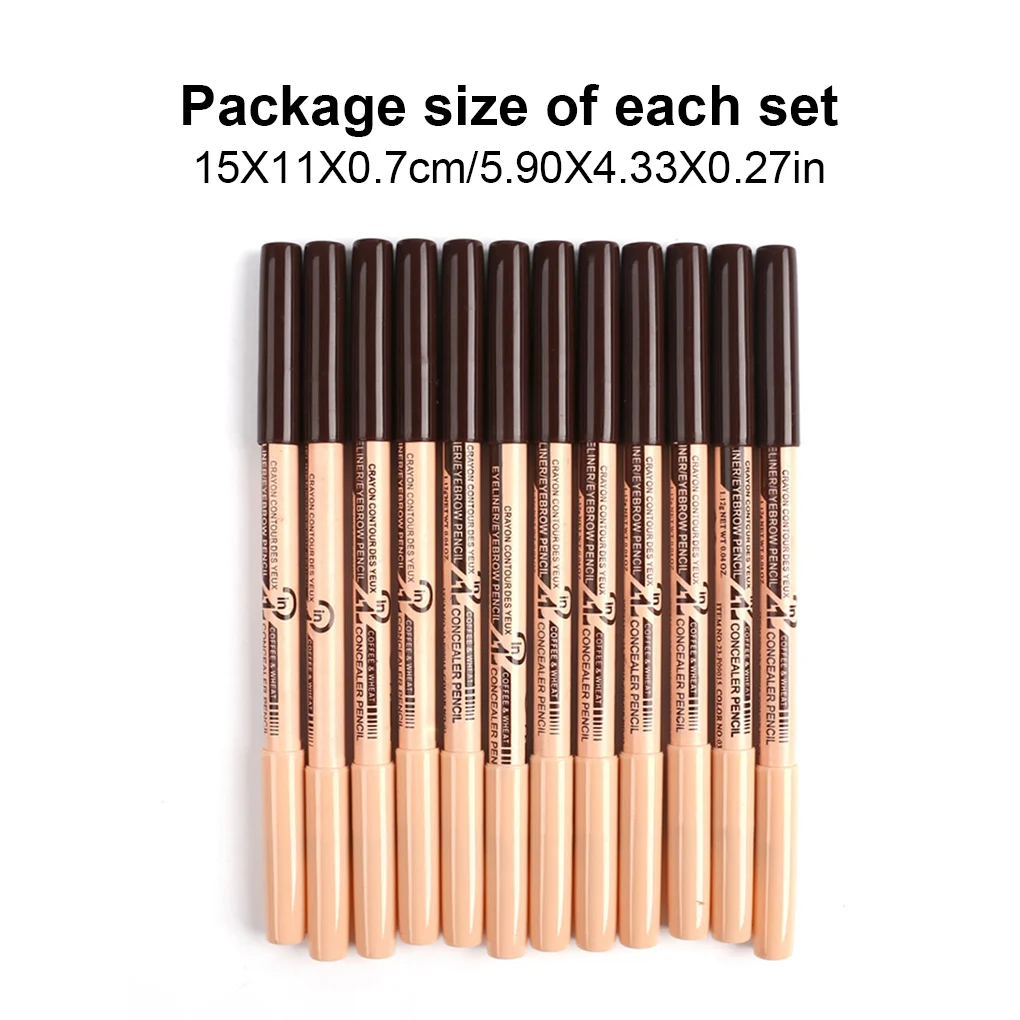 12 Pieces Eye Brown Pencil Eyes Liner Concealer Pen Kit Make Up Professionals