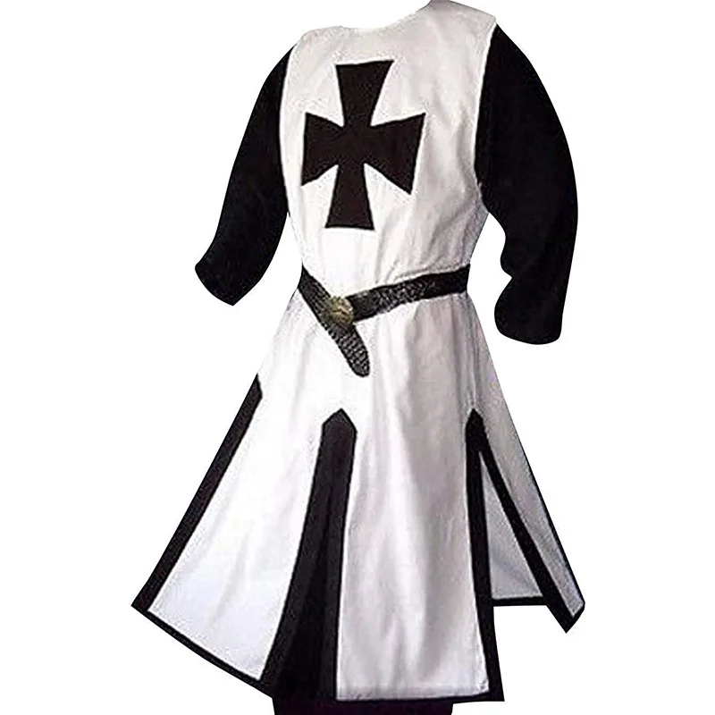 

Halloween Costume Templar Knight Outfit Medieval Corset Slit Patchwork Men's Top Stage Performance Costume
