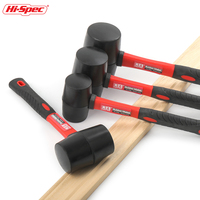 Hi-Spec Rubber Mallet Hammer-4 Sizes 8-24 oz Rubber Hammer with Anti-Slip Fiberglass Handle&Durable Head for Woodworking Hammer