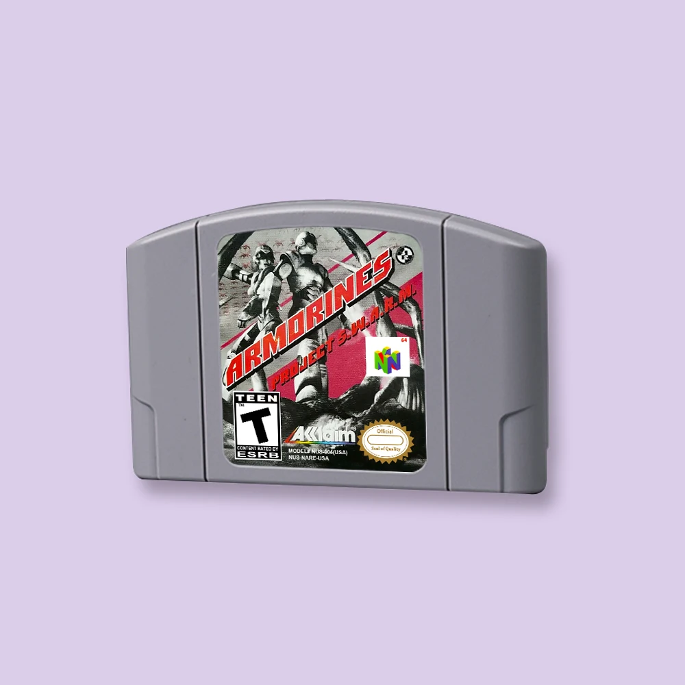 Armorines - Project S.W.A.R.M. 64 Bit Game Cartridge USA NTSC version or EUR PAL version For N64 Consoles