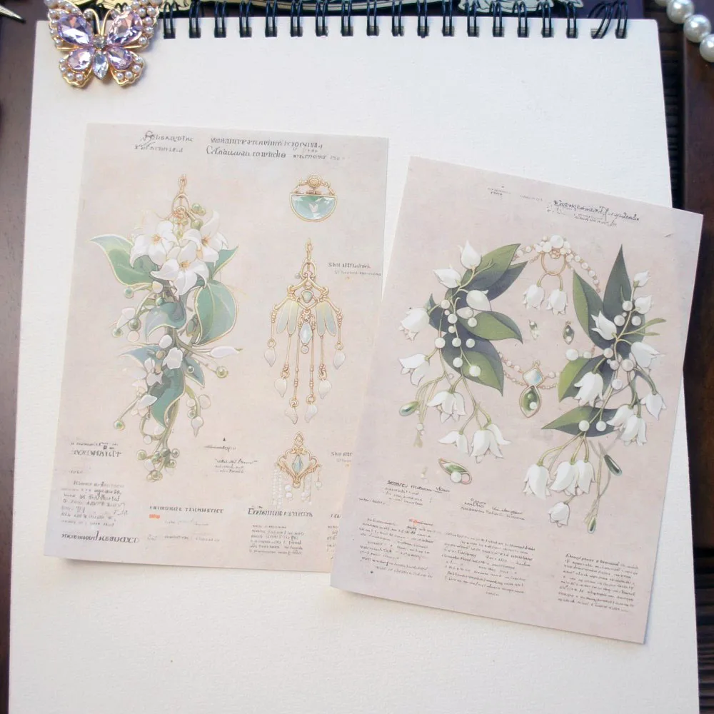 

30 Sheet Colorful Illustrated Catalog of Plants Animals Design Background Craft Paper Gift Decoration Scrapbooking Handmade DIY