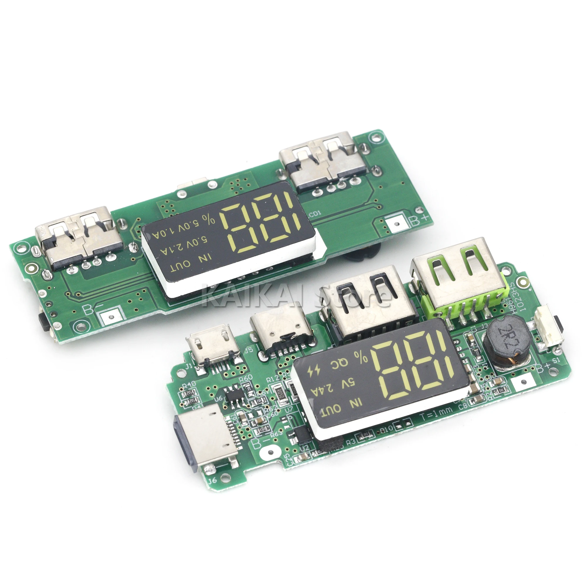 LED Dual USB 5V 2.4A Micro/Type-C USB Mobile Power Bank 18650 Charging Module Lithium Battery Charger Board Circuit Protection