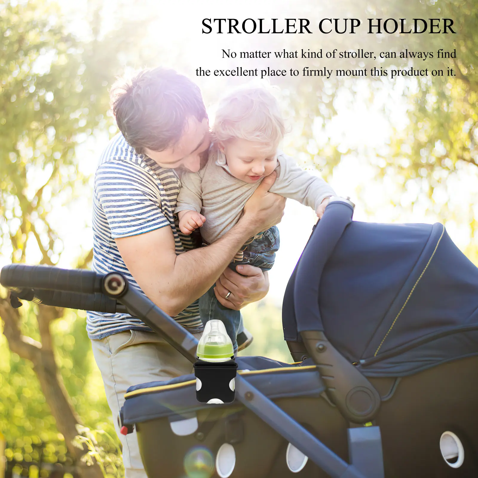 Stroller Water Bottle Holder Universal Lightweight Adjustable Cup Holder Large Phone Mount Pushchair Handlebar Bottle Rack