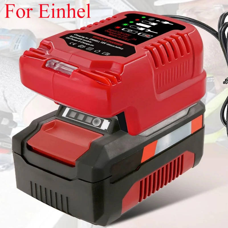 

Portable Battery Charger Adapter Cigarette Lighter Plug Car Charger Compatible for Einhel 18V PXC Lithium Ion Battery PXBP-300