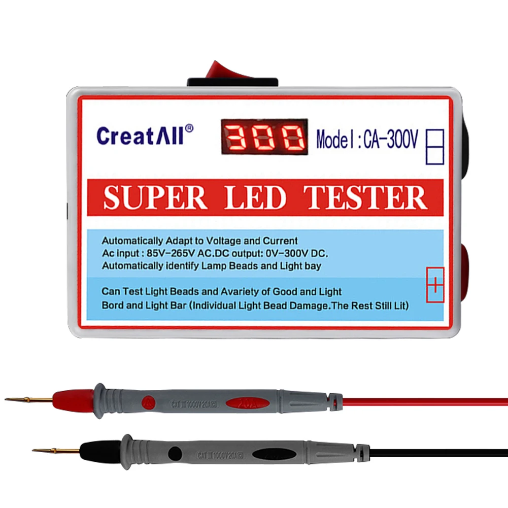 CA-300V Portable LED Lamp Beads Light Bar TV Backlight LED Strips Beads Lamp Board Test Tool Capacitance Diode Voltage Testing