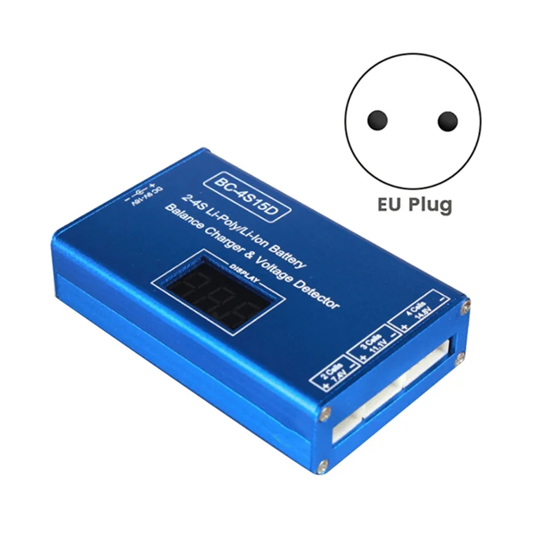 BC-4S15D Литий-балансовое зарядное устройство Lipo, детектор напряжения, ЖК-цифровой дисплей, балансное зарядное устройство для радиоуправляемой батареи, прочная вилка европейского стандарта
