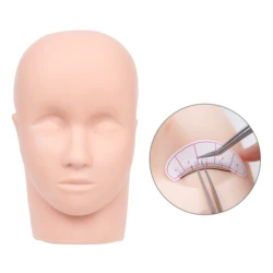 Fake Head Mould Mannequin Head Training Model Rubber Eye Facial Eyelashes Extension Makeup Tools Practice Heads for Beginners