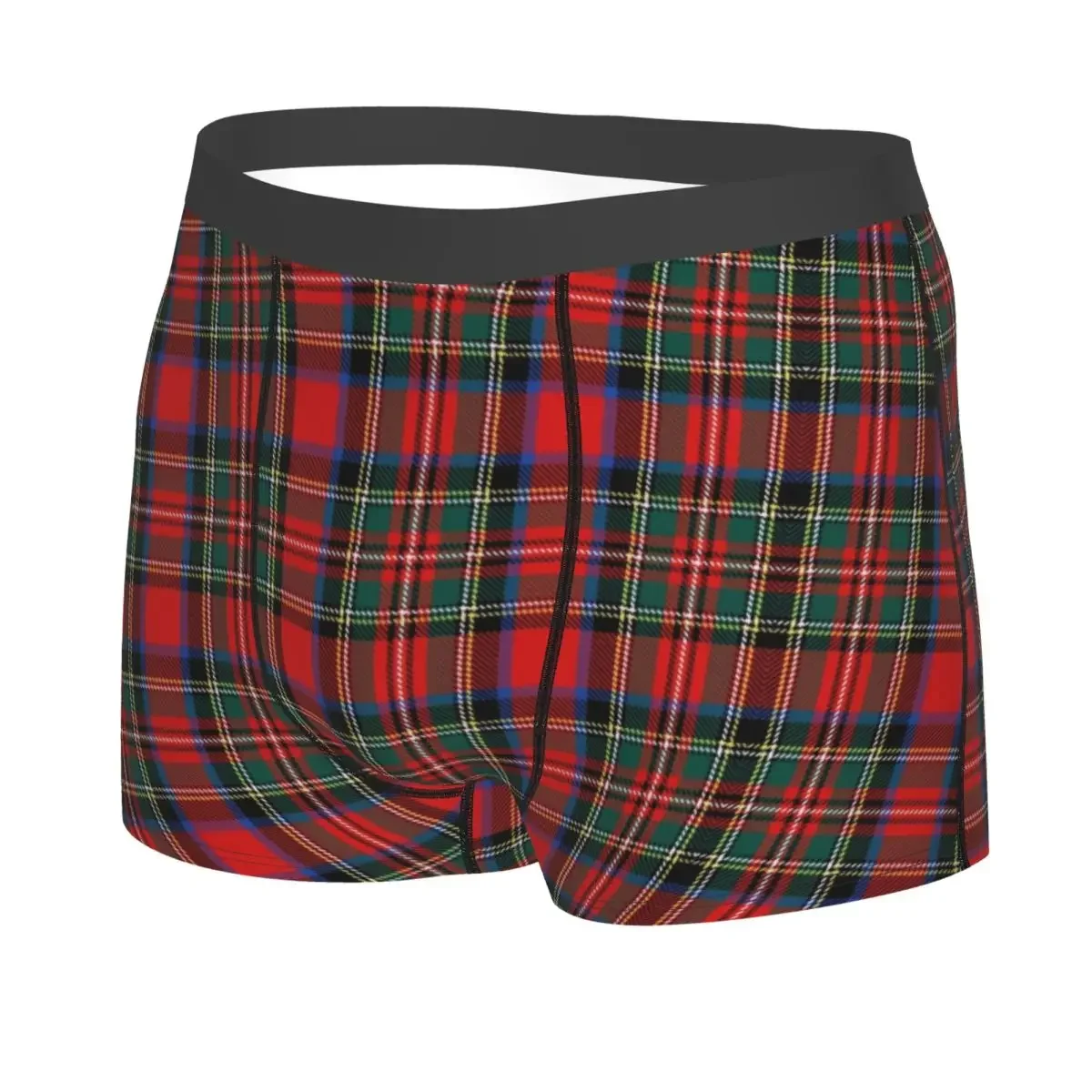 Custom Cool Popular Tartan Plaid Boxers Shorts Panties Male Underpants Stretch Geometric Gingham Check Texture Briefs Underwear