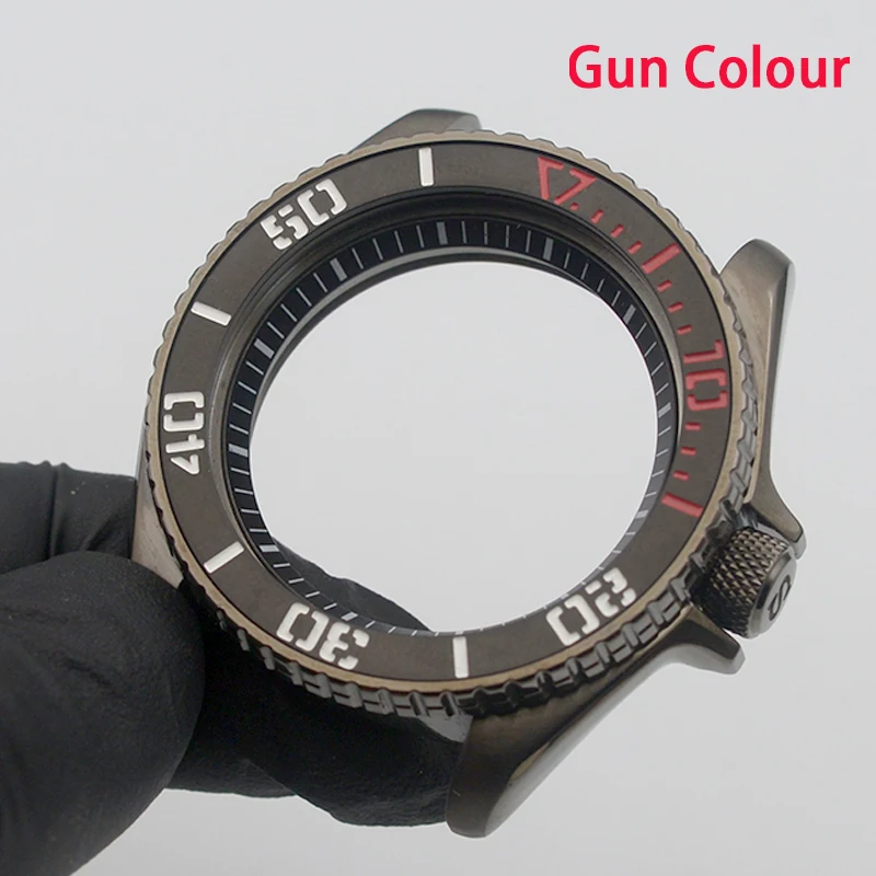 Fashion gun color case and strap for SKX007 watch accessory. Sapphire glass is suitable for NH34, NH35 and NH36 movements. Men's