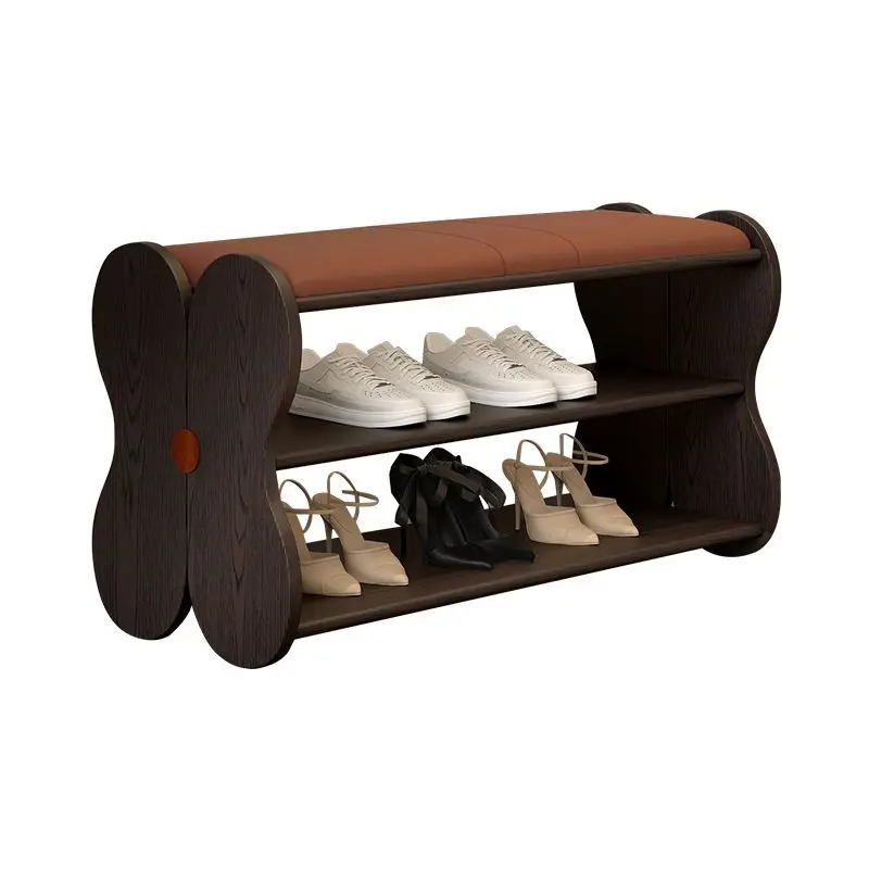 

Solid woodchanging stool, home entrance shoe stool medieval multi-layer s rack shoe cabinet 1