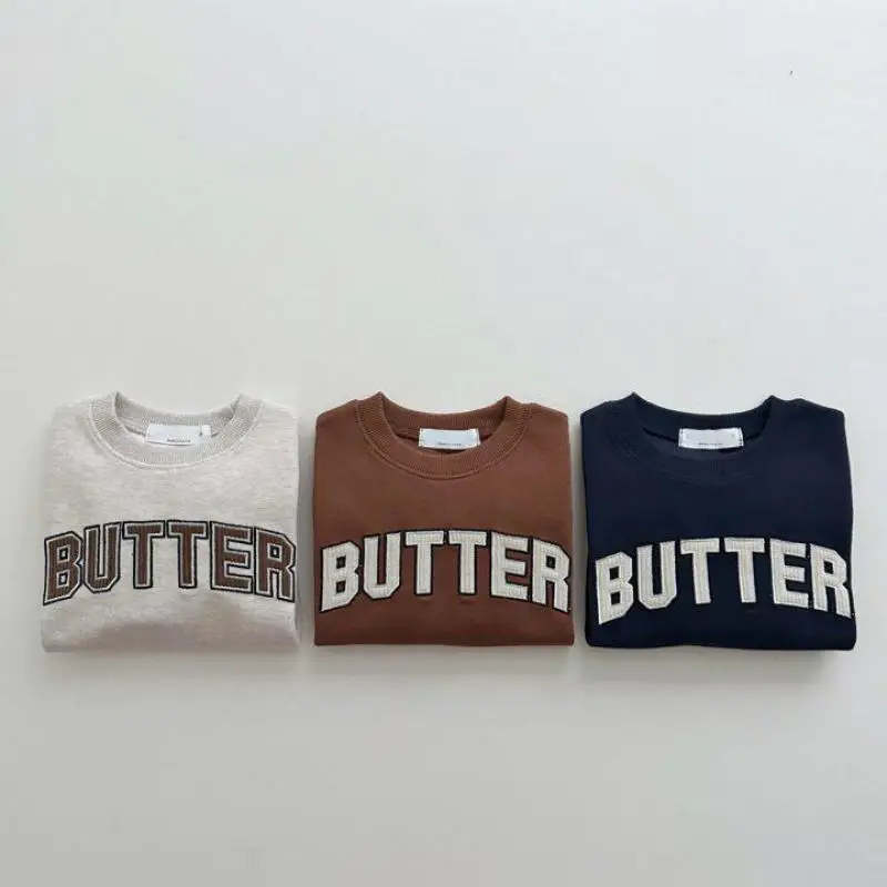 Children Letter Print Sweatshirt 2024 Spring New Baby Boy Girl Long Sleeve Tops Infant Toddler Casual Pullover Kids Clothes