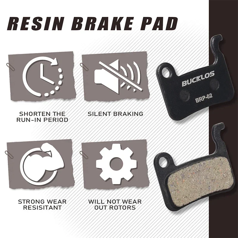 BUCKLOS Bike Brake Pad Semi Metal Road Bicycle Hydraulic Disc Brake Pads Resin Ceramic Copper Scooter Brake Pad for SHIMANO